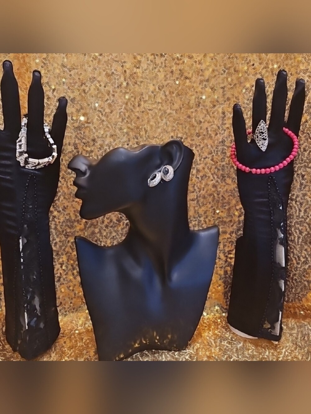 Pizazz Lady Charm Pink And Silver And Black Jewelry Set